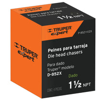 Cargar imagen en el visor de la galería, Juego de peines para tarrajas, 1-1/2&#39;, 4 pzas, Truper Expert
