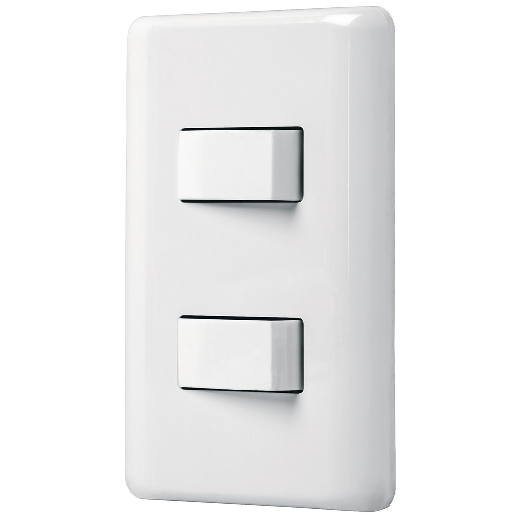 Placa armada con 2 interruptores sencillos, Volteck Basic