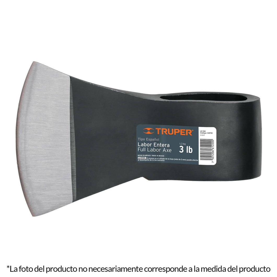 Hacha labor entera, 4 lb, sin mango