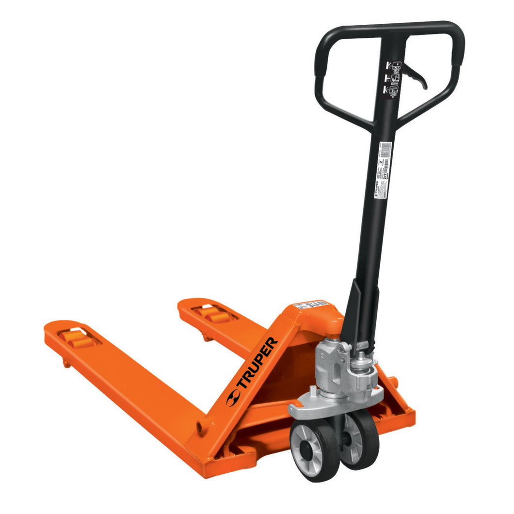 Patín traspaleta 2 ton.ruedas delanteras de PU,traseras hule