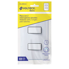 Cargar imagen en el visor de la galería, Placa armada con 2 interruptores sencillos, Volteck Basic
