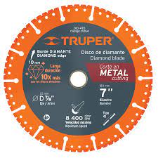 Disco de diamante, 7' corte metal