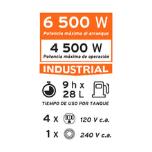 Cargar imagen en el visor de la galería, Generador eléctrico a gasolina, 4,500 W
