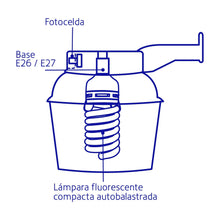 Cargar imagen en el visor de la galería, Suburbano estándar con fotocelda, 45W, 6500K, Fluorescente
