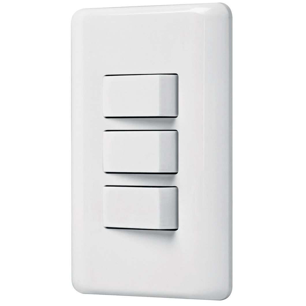 Placa armada con 3 interruptores sencillos, Volteck Basic