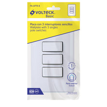 Cargar imagen en el visor de la galería, Placa armada con 3 interruptores sencillos, Volteck Basic
