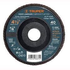 Disco laminado respaldo plástico 4-1/2',barreno 7/8'grano 60