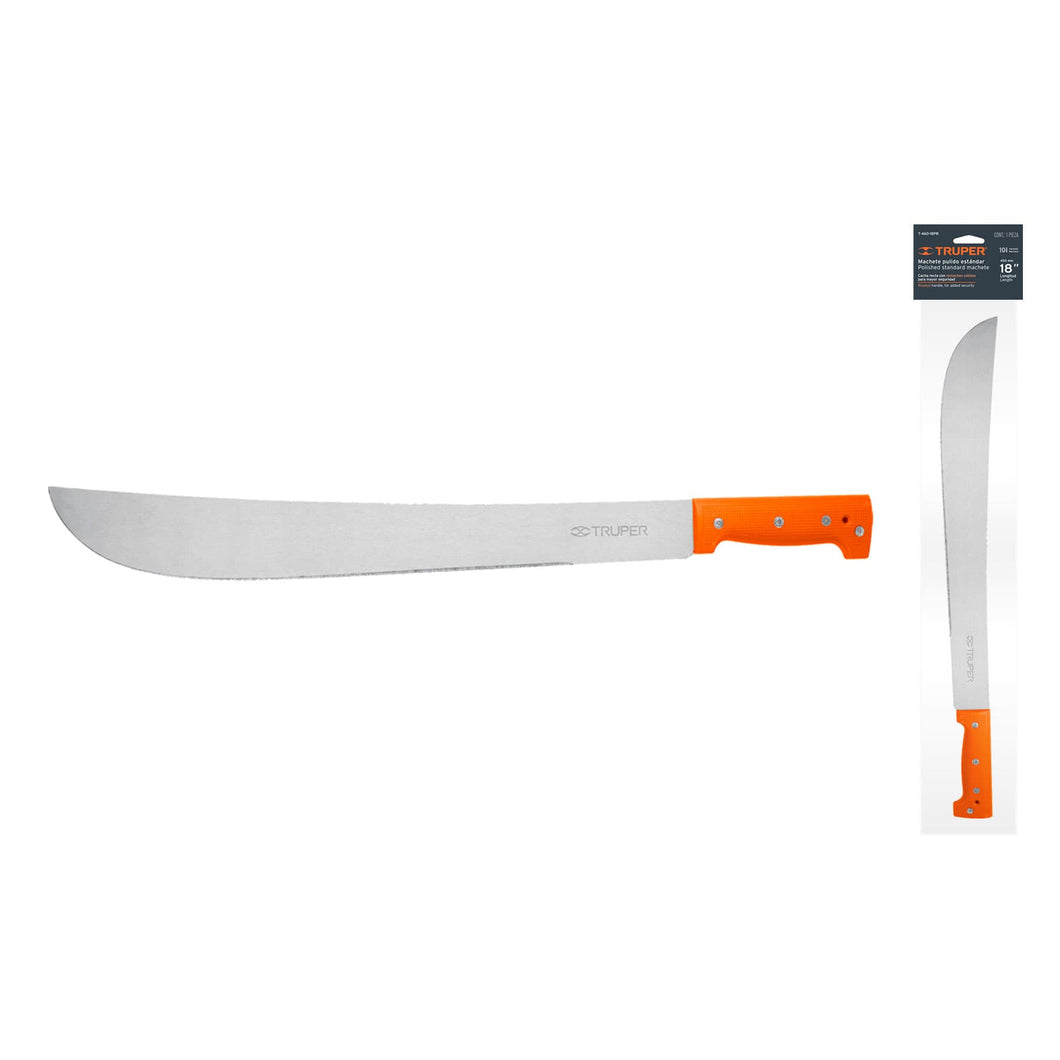 Machete estándar 18' cacha naranja, caballete