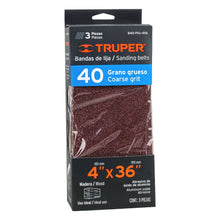 Cargar imagen en el visor de la galería, Bandas grano 40, para lijadora PUL 4x6, caja con 3 pzas
