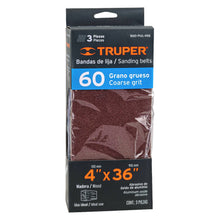 Cargar imagen en el visor de la galería, Bandas grano 60, para lijadora PUL 4x6, caja con 3 pzas
