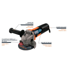 Cargar imagen en el visor de la galería, Esmeriladora angular 4-1/2&#39;, profesional, 800 W
