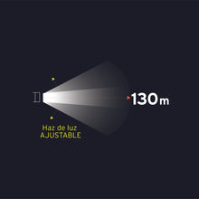 Cargar imagen en el visor de la galería, Linterna recargable, led cree, 180 lm con 2 pilas AA
