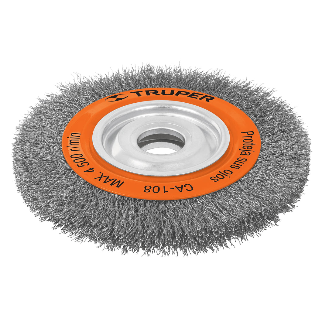 Carda alambre ondulado, 8 x 13/16' para esmeril