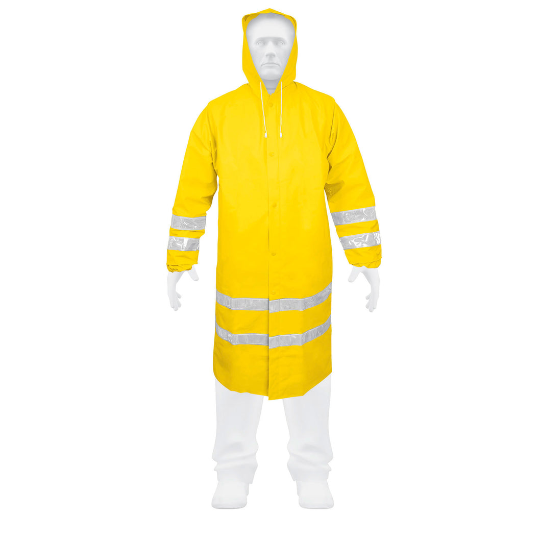 Gabardina impermeable con reflejante, talla grande, PVC