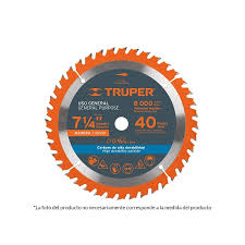 Disco sierra p/madera 7-1/4', 40 dientes, centro 5/8'