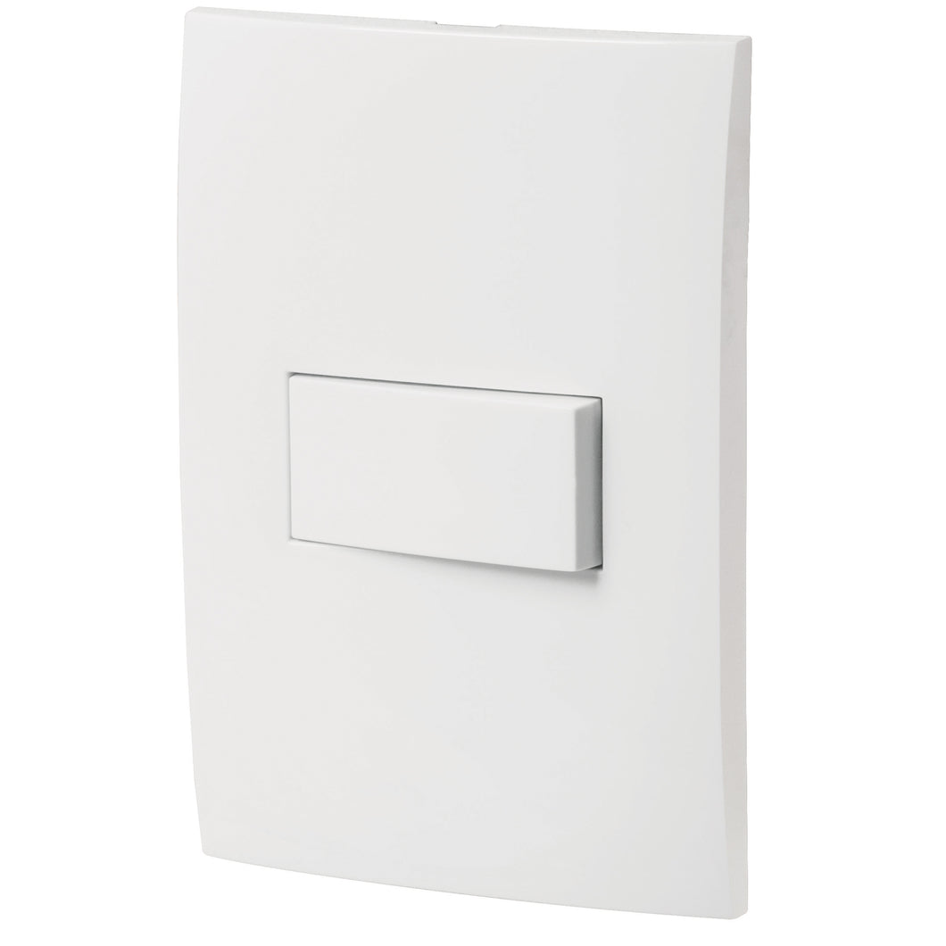 Placa armada con interruptor escalera, línea Oslo, blanco