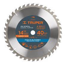 Disco sierra p/madera 14', 40 dientes, centro 1'