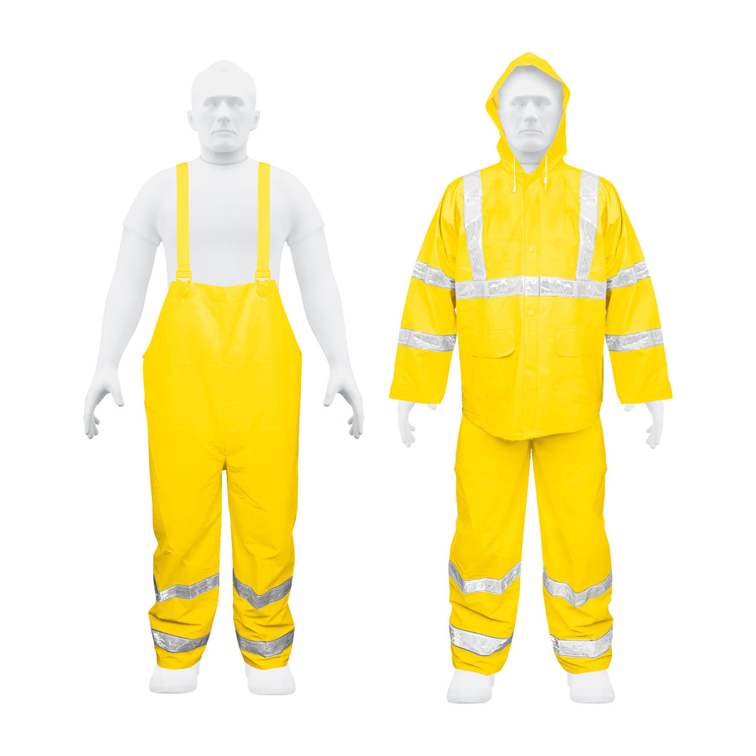 Conjunto impermeable c/reflejante, amarillo, talla G, PVC