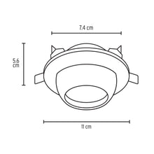 Cargar imagen en el visor de la galería, Empotrado, dirigible, esférico, blanco para MR16
