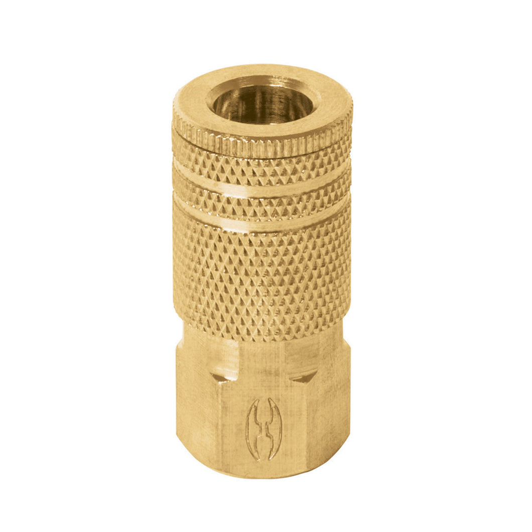 Cople de latón, cuerda 1/4 NPT, hembra