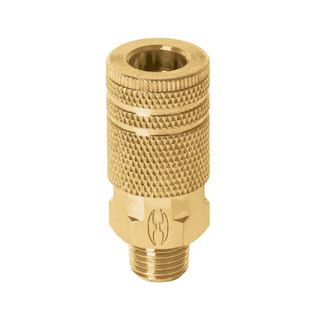 Cople de latón, cuerda 1/4 NPT, macho