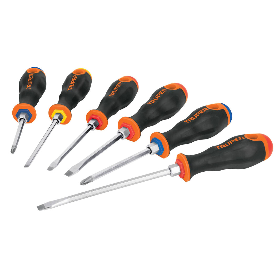 Juego de 6 desarmadores mango comfort grip