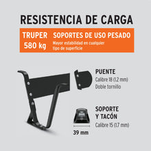 Cargar imagen en el visor de la galería, Carretilla6ft3,mgos/madera 1-3/4&#39;,llanta neumática reforzada
