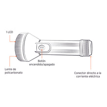 Cargar imagen en el visor de la galería, Linterna recargable de leds, 100 lúmenes
