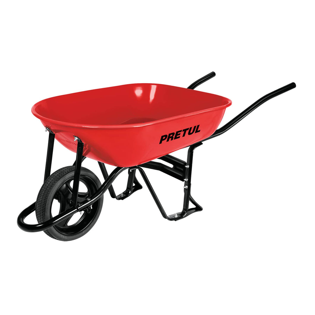 Carretilla 5.5ft3,imponchable,bastidor bipartido,roja,Pretul