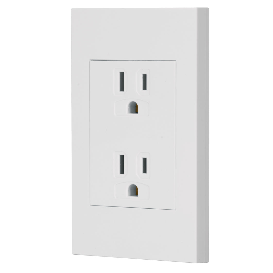 Placa armada contacto dúplex, 3 módulos, Española, blanco