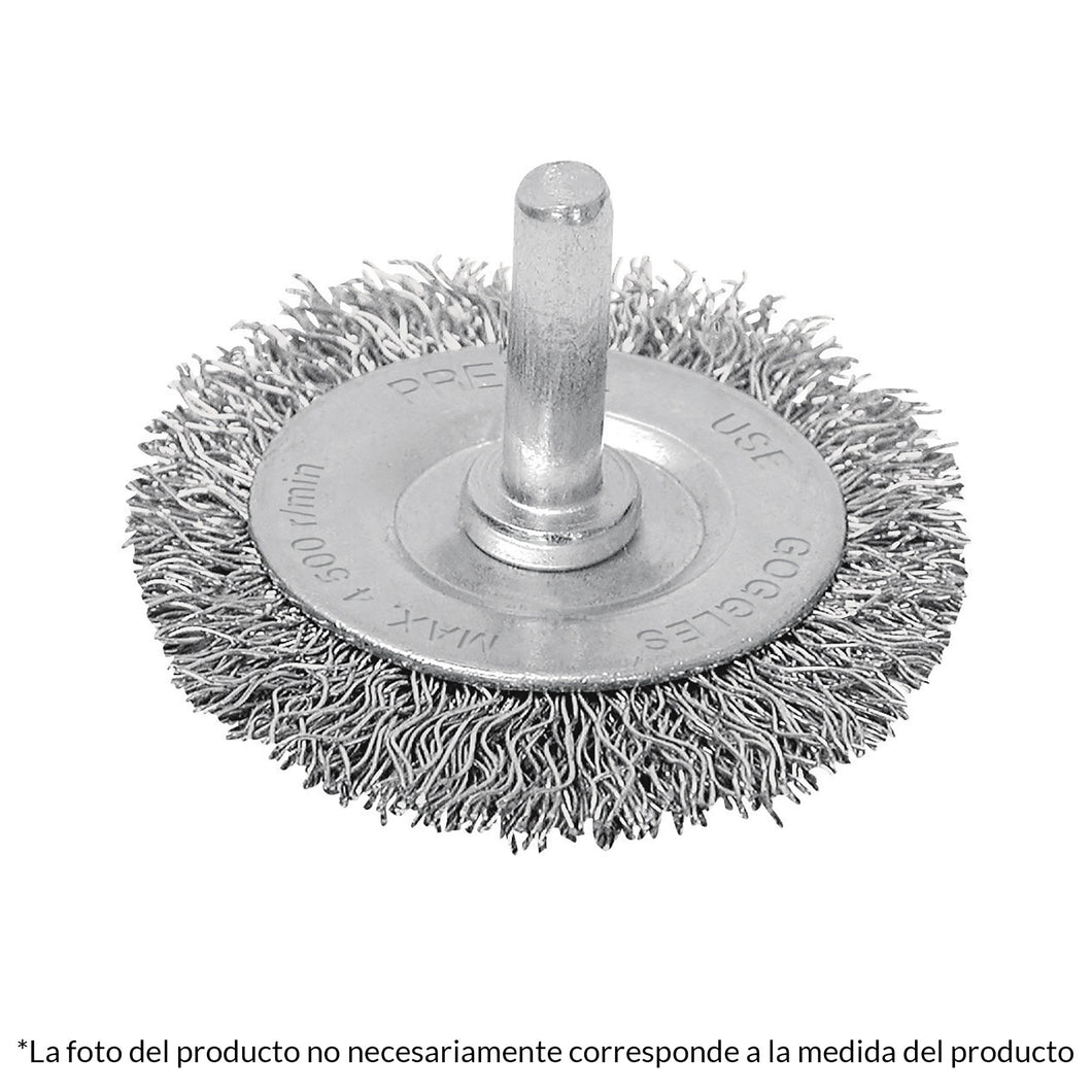 Carda circular 2', alambre grueso, para taladro, Pretul