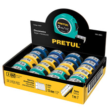 Cargar imagen en el visor de la galería, Flexómetros 3 m, cinta 13 mm en display box, 24 pzas, Pretul
