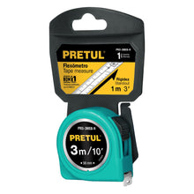 Cargar imagen en el visor de la galería, Flexómetro, rojo, 3 m, cinta 13 mm, Pretul, tarjeta plástica
