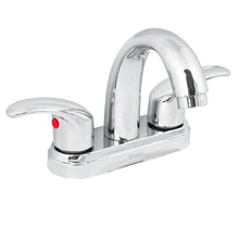 Cargar imagen en el visor de la galería, Mezcl. lavabo, manerales palanca, cuello alto, acero inox,Aq
