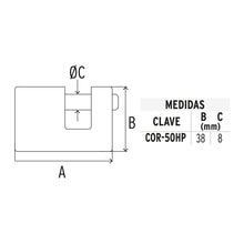 Cargar imagen en el visor de la galería, Candado antipalanca, 50mm, cuerpo de hierro, Hermex Basic
