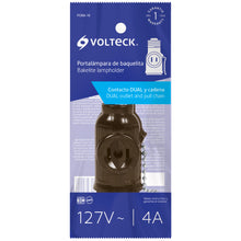 Cargar imagen en el visor de la galería, Portalámpara de baquelita, cadena y doble contacto, Volteck
