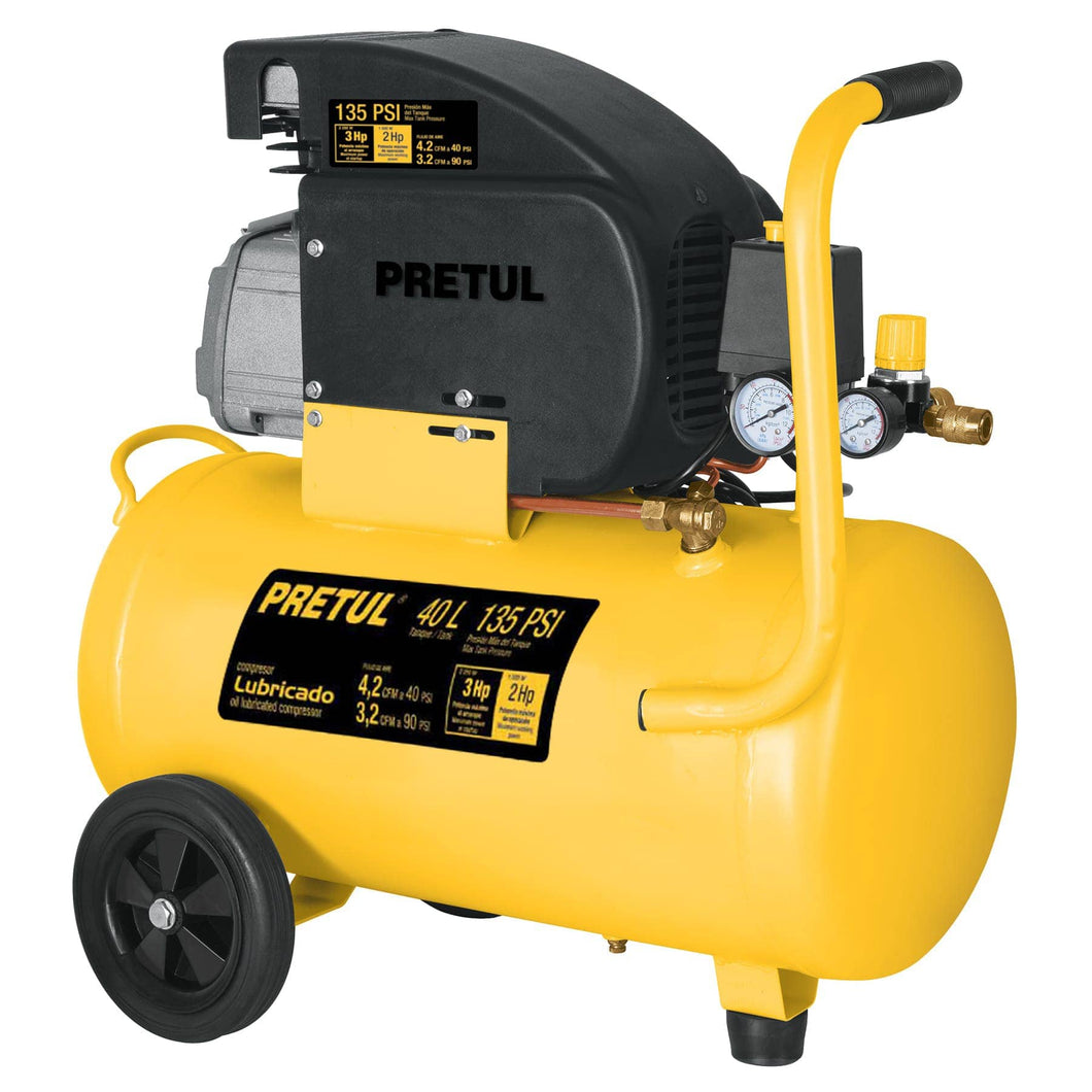 Compresor, 40 L, 4 HP (potencia máxima ), 120 V, Pretul