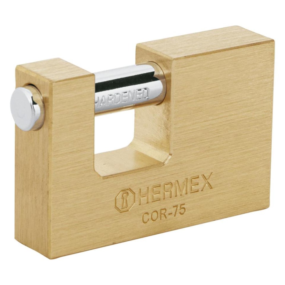 Candado antipalanca, 75mm, cuerpo de latón, Hermex Basic