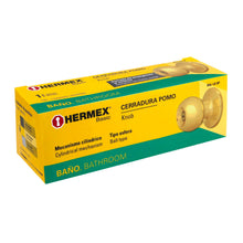 Cargar imagen en el visor de la galería, Cerradura pomo, LB, baño, cilíndrica, Hermex Basic
