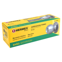 Cargar imagen en el visor de la galería, Cerradura pomo, CM, baño, cilíndrica, Hermex Basic
