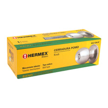 Cargar imagen en el visor de la galería, Cerradura pomo, CM, baño, tubular, Hermex Basic
