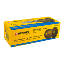 Cargar imagen en el visor de la galería, Cerradura pomo, LA, recámara, tubular, Hermex Basic
