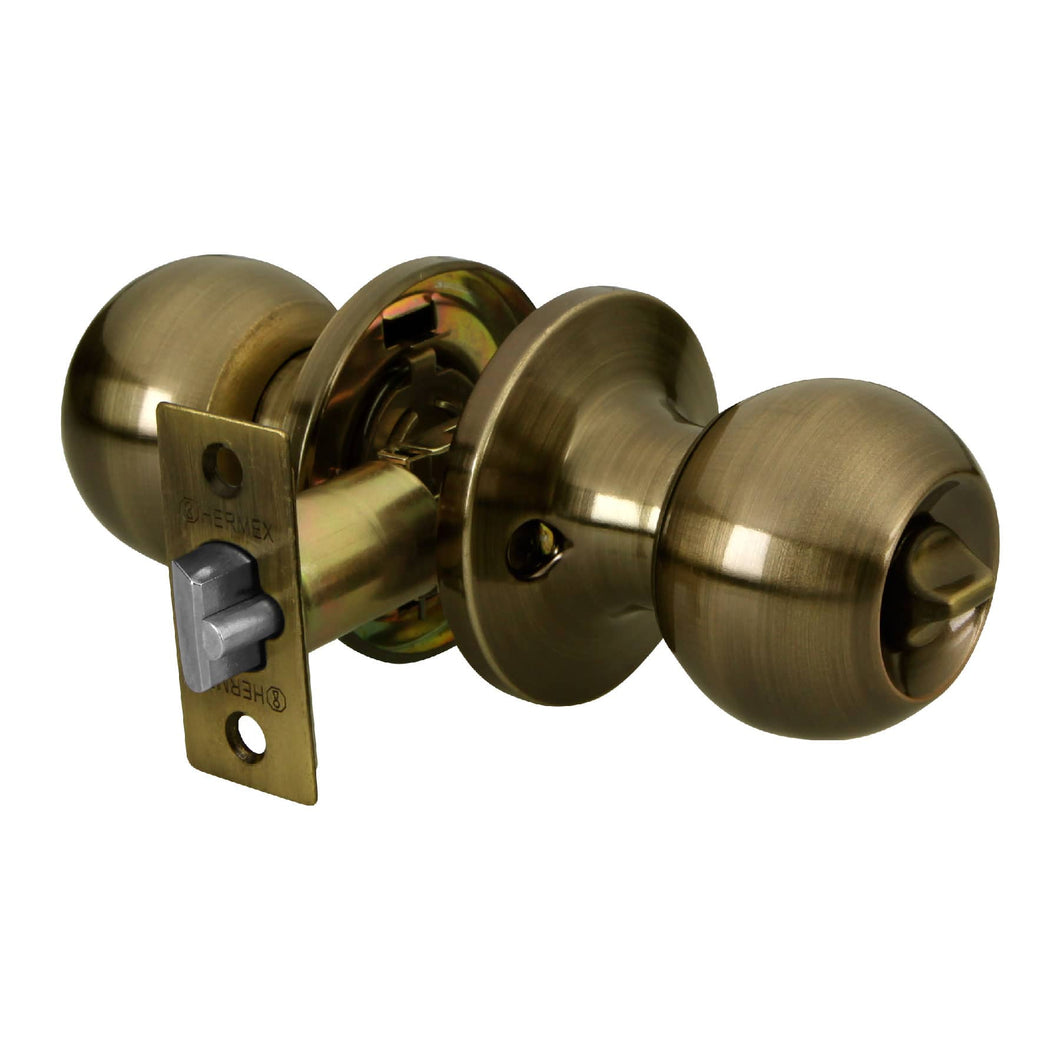 Cerradura pomo, LA, recámara, tubular, Hermex Basic