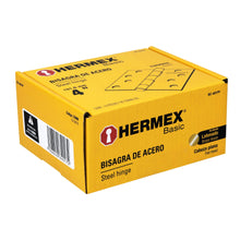 Cargar imagen en el visor de la galería, Bisagra cuadrada, 4&#39;, acero latonado, plana, Hermex Basic
