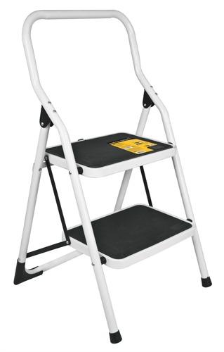 Escalera tubular, plegable, 2 peldaños, Pretul