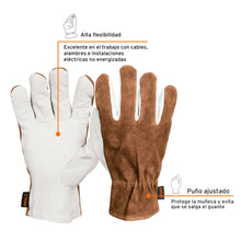 Cargar imagen en el visor de la galería, Guantes de piel de cabra con dorso de carnaza
