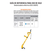 Cargar imagen en el visor de la galería, Desbrozadora eléctrica, 300 W, 9&#39; de corte, mango&#39;D&#39;, Pretul
