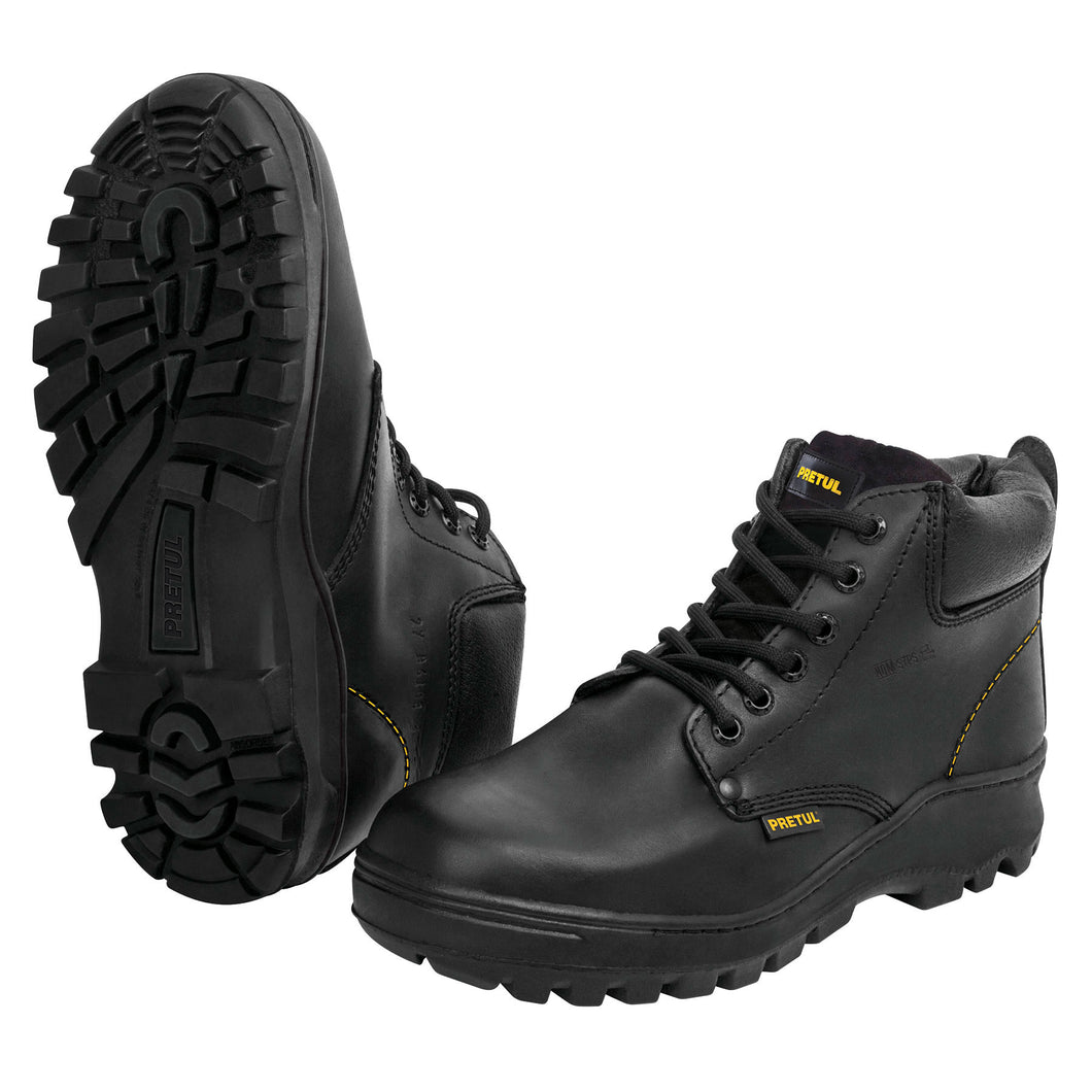 Zapatos con casco, #24, negro, agujeta bicolor, Pretul