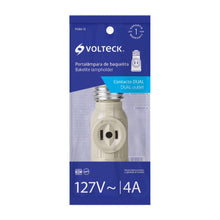 Cargar imagen en el visor de la galería, Portalámpara de baquelita, con doble contacto, Volteck
