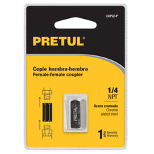 Cargar imagen en el visor de la galería, Cople acero, cuerda 1/4 NPT, Pretul
